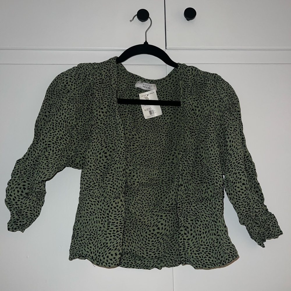 Green Patterned Women's Top